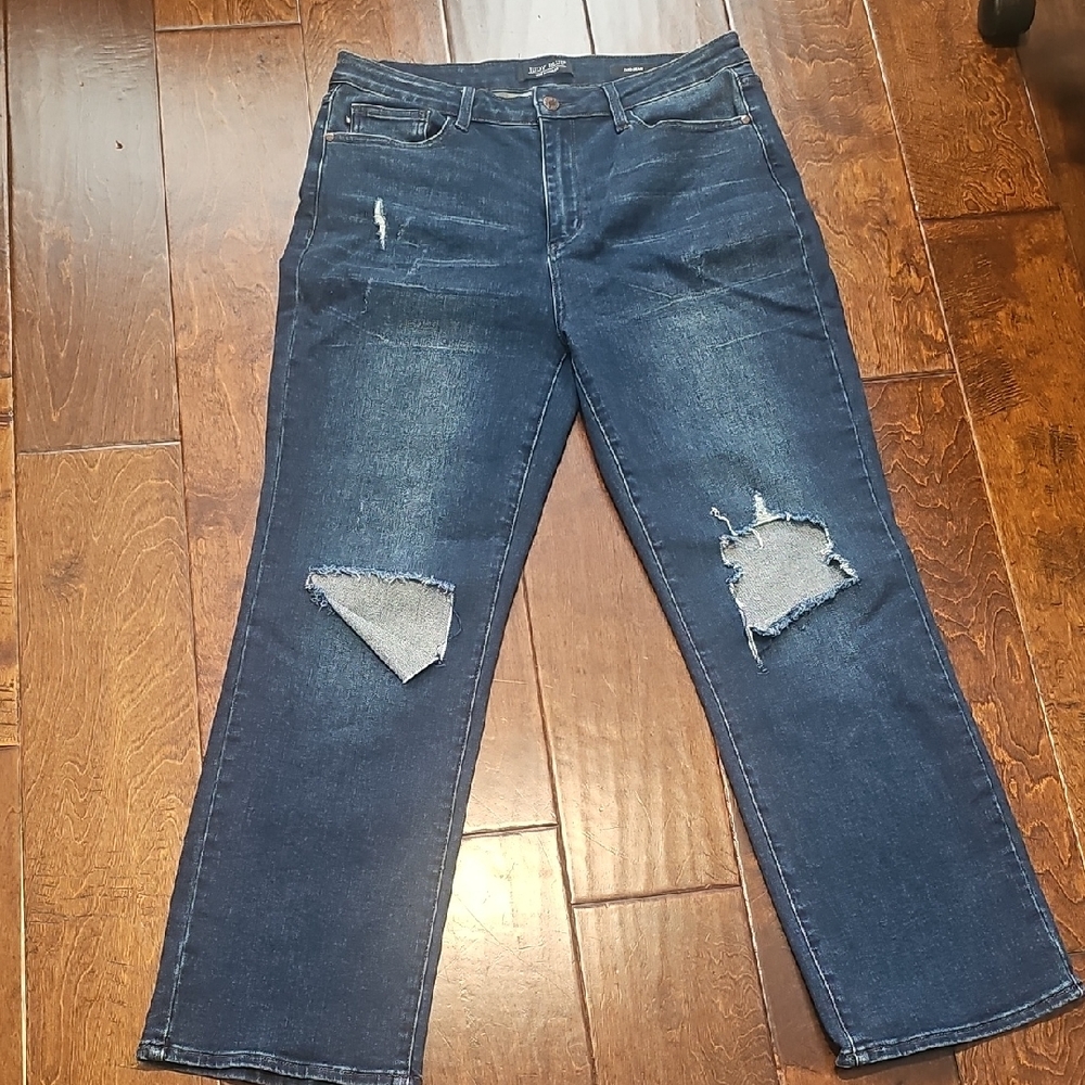 Judy Blue 15/32 Women's Dad Fit Jeans in Dark Blue